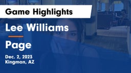 Lee Williams  vs Page  Game Highlights - Dec. 2, 2023