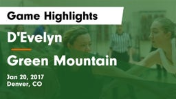 D'Evelyn  vs Green Mountain  Game Highlights - Jan 20, 2017