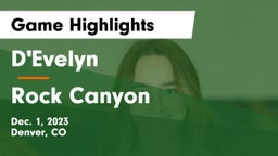 D'Evelyn  vs Rock Canyon  Game Highlights - Dec. 1, 2023