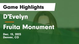 D'Evelyn  vs Fruita Monument  Game Highlights - Dec. 15, 2023