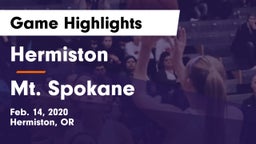 Hermiston  vs Mt. Spokane Game Highlights - Feb. 14, 2020