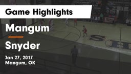 Mangum  vs Snyder  Game Highlights - Jan 27, 2017