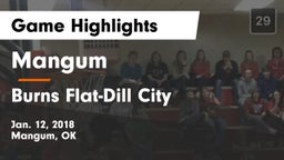 Mangum  vs Burns Flat-Dill City  Game Highlights - Jan. 12, 2018