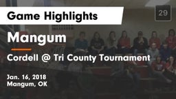 Mangum  vs Cordell @ Tri County Tournament Game Highlights - Jan. 16, 2018