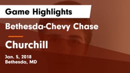 Bethesda-Chevy Chase  vs Churchill  Game Highlights - Jan. 5, 2018