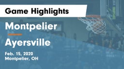 Montpelier  vs Ayersville  Game Highlights - Feb. 15, 2020