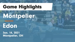 Montpelier  vs Edon  Game Highlights - Jan. 14, 2021