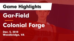 Gar-Field  vs Colonial Forge  Game Highlights - Dec. 5, 2018