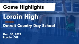 Lorain High vs Detroit Country Day School Game Highlights - Dec. 30, 2023