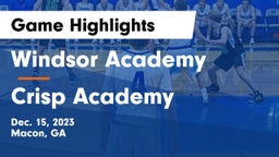 Windsor Academy  vs Crisp Academy  Game Highlights - Dec. 15, 2023