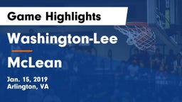 Washington-Lee  vs McLean  Game Highlights - Jan. 15, 2019