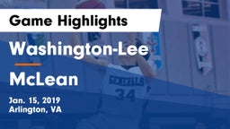 Washington-Lee  vs McLean  Game Highlights - Jan. 15, 2019