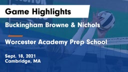 Buckingham Browne & Nichols  vs Worcester Academy Prep School Game Highlights - Sept. 18, 2021