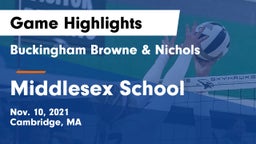 Buckingham Browne & Nichols  vs Middlesex School Game Highlights - Nov. 10, 2021