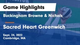 Buckingham Browne & Nichols  vs Sacred Heart Greenwich Game Highlights - Sept. 24, 2022