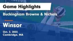 Buckingham Browne & Nichols  vs Winsor Game Highlights - Oct. 2, 2023