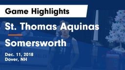 St. Thomas Aquinas  vs Somersworth  Game Highlights - Dec. 11, 2018