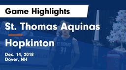 St. Thomas Aquinas  vs Hopkinton Game Highlights - Dec. 14, 2018