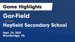 Gar-Field  vs Hayfield Secondary School Game Highlights - Sept. 24, 2022