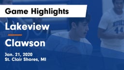 Lakeview  vs Clawson  Game Highlights - Jan. 21, 2020