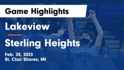 Lakeview  vs Sterling Heights  Game Highlights - Feb. 28, 2023