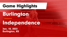 Burlington  vs Independence  Game Highlights - Jan. 18, 2022