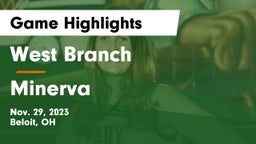 West Branch  vs Minerva  Game Highlights - Nov. 29, 2023