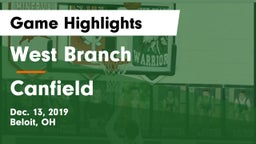 West Branch  vs Canfield  Game Highlights - Dec. 13, 2019