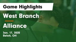West Branch  vs Alliance  Game Highlights - Jan. 17, 2020