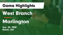 West Branch  vs Marlington  Game Highlights - Jan. 28, 2020