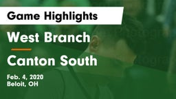 West Branch  vs Canton South  Game Highlights - Feb. 4, 2020
