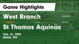 West Branch  vs St Thomas Aquinas Game Highlights - Feb. 21, 2020