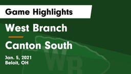 West Branch  vs Canton South  Game Highlights - Jan. 5, 2021
