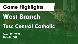 West Branch  vs Tusc Central Catholic Game Highlights - Jan. 29, 2022