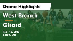 West Branch  vs Girard  Game Highlights - Feb. 10, 2023