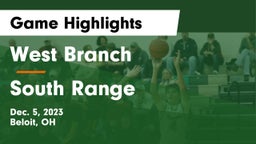 West Branch  vs South Range Game Highlights - Dec. 5, 2023