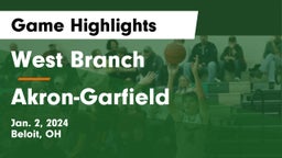 West Branch  vs  Akron-Garfield  Game Highlights - Jan. 2, 2024