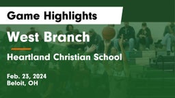 West Branch  vs Heartland Christian School Game Highlights - Feb. 23, 2024
