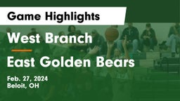 West Branch  vs East  Golden Bears Game Highlights - Feb. 27, 2024