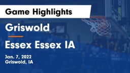Griswold  vs Essex  Essex IA Game Highlights - Jan. 7, 2022