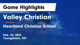 Valley Christian  vs Heartland Christian School Game Highlights - Feb. 10, 2022