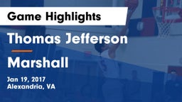 Thomas Jefferson  vs Marshall  Game Highlights - Jan 19, 2017