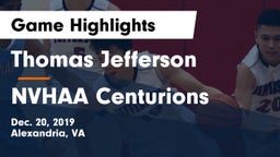 Thomas Jefferson  vs NVHAA Centurions Game Highlights - Dec. 20, 2019