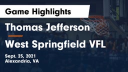 Thomas Jefferson  vs West Springfield VFL Game Highlights - Sept. 25, 2021