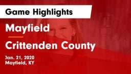 Mayfield  vs Crittenden County  Game Highlights - Jan. 21, 2020