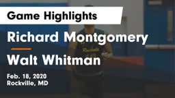 Richard Montgomery  vs Walt Whitman  Game Highlights - Feb. 18, 2020