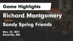Richard Montgomery  vs Sandy Spring Friends  Game Highlights - Nov. 22, 2021