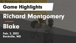 Richard Montgomery  vs Blake Game Highlights - Feb. 2, 2022
