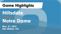 Hillsdale  vs Notre Dame  Game Highlights - Nov. 21, 2019