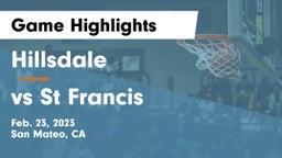 Hillsdale  vs vs St Francis Game Highlights - Feb. 23, 2023